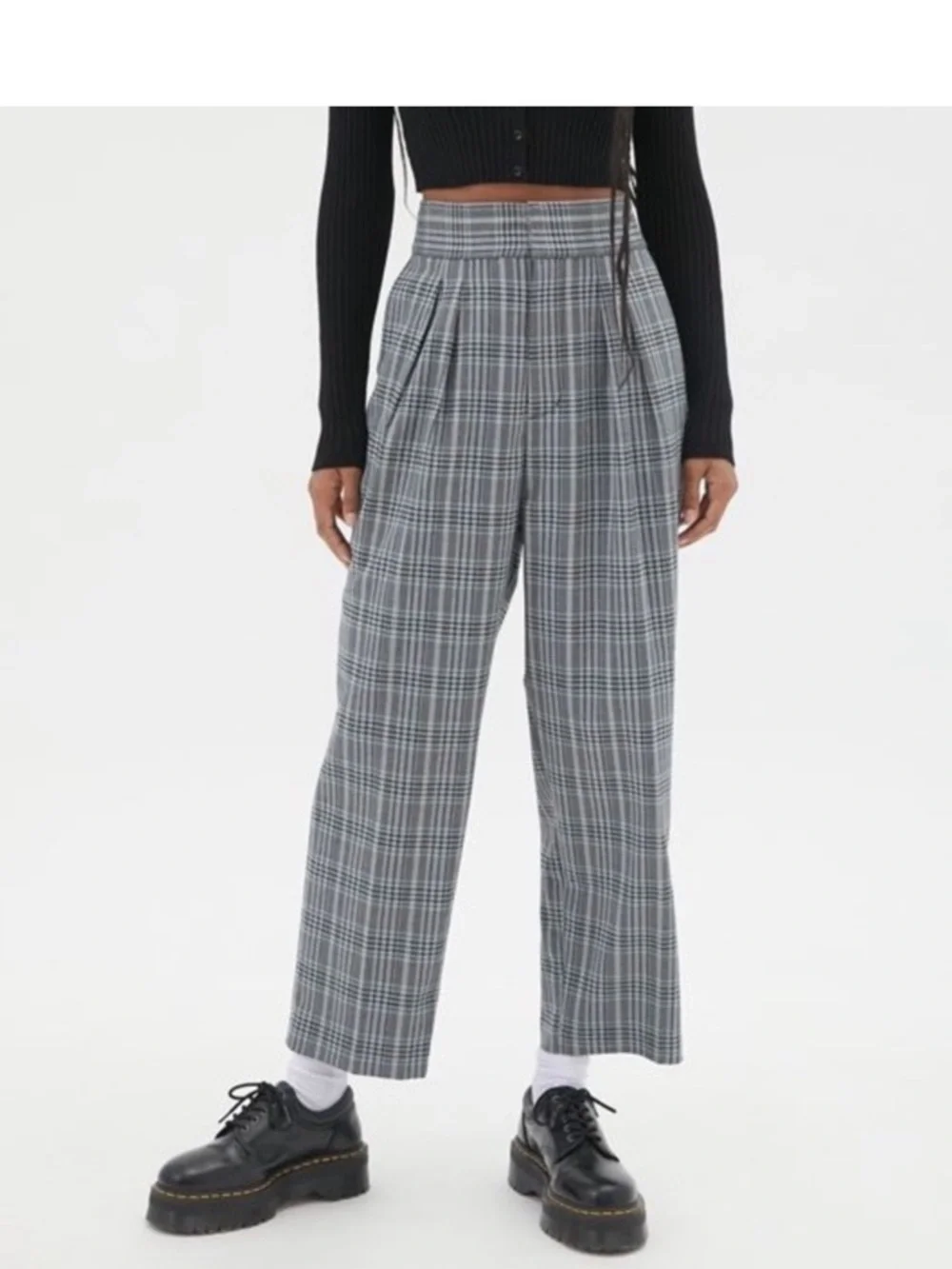 Urban Outfitters Paige glen plaid pleated trousers Size XS